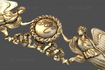 3D model Angels and coat of arms (STL)